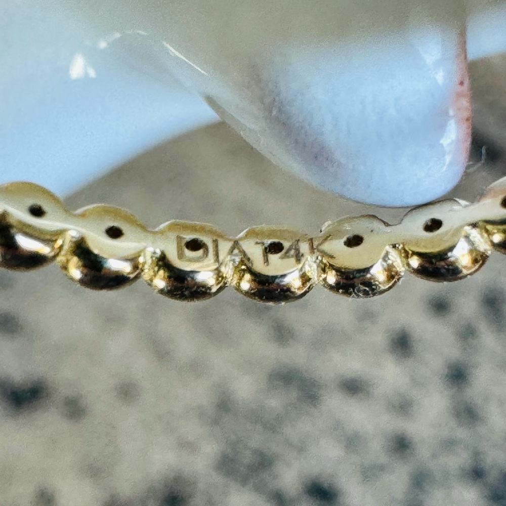 14KYG Beaded Diamond Eternity Ring Band - Picture 9 of 11
